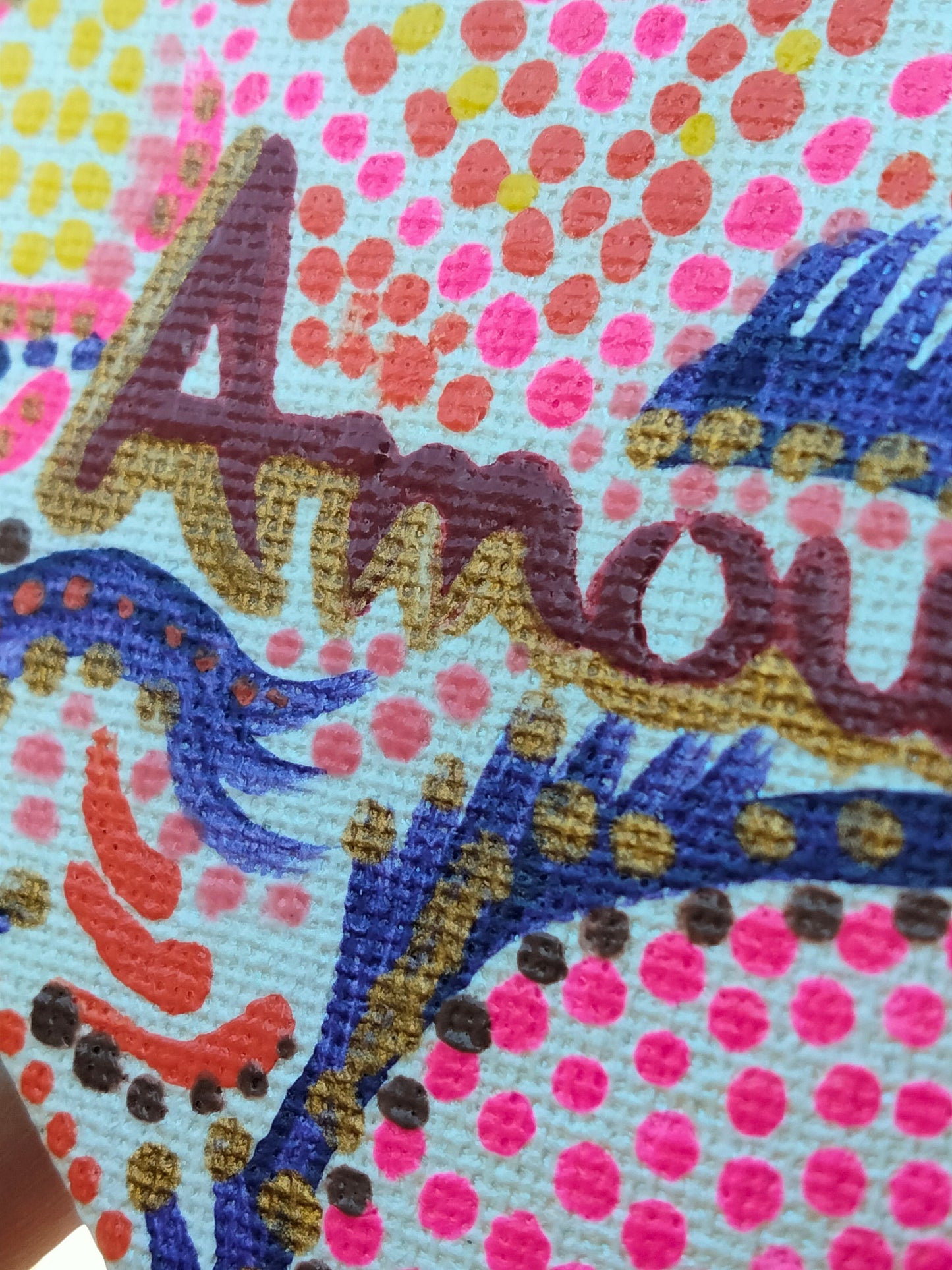 Aimant sur toile " Amour"