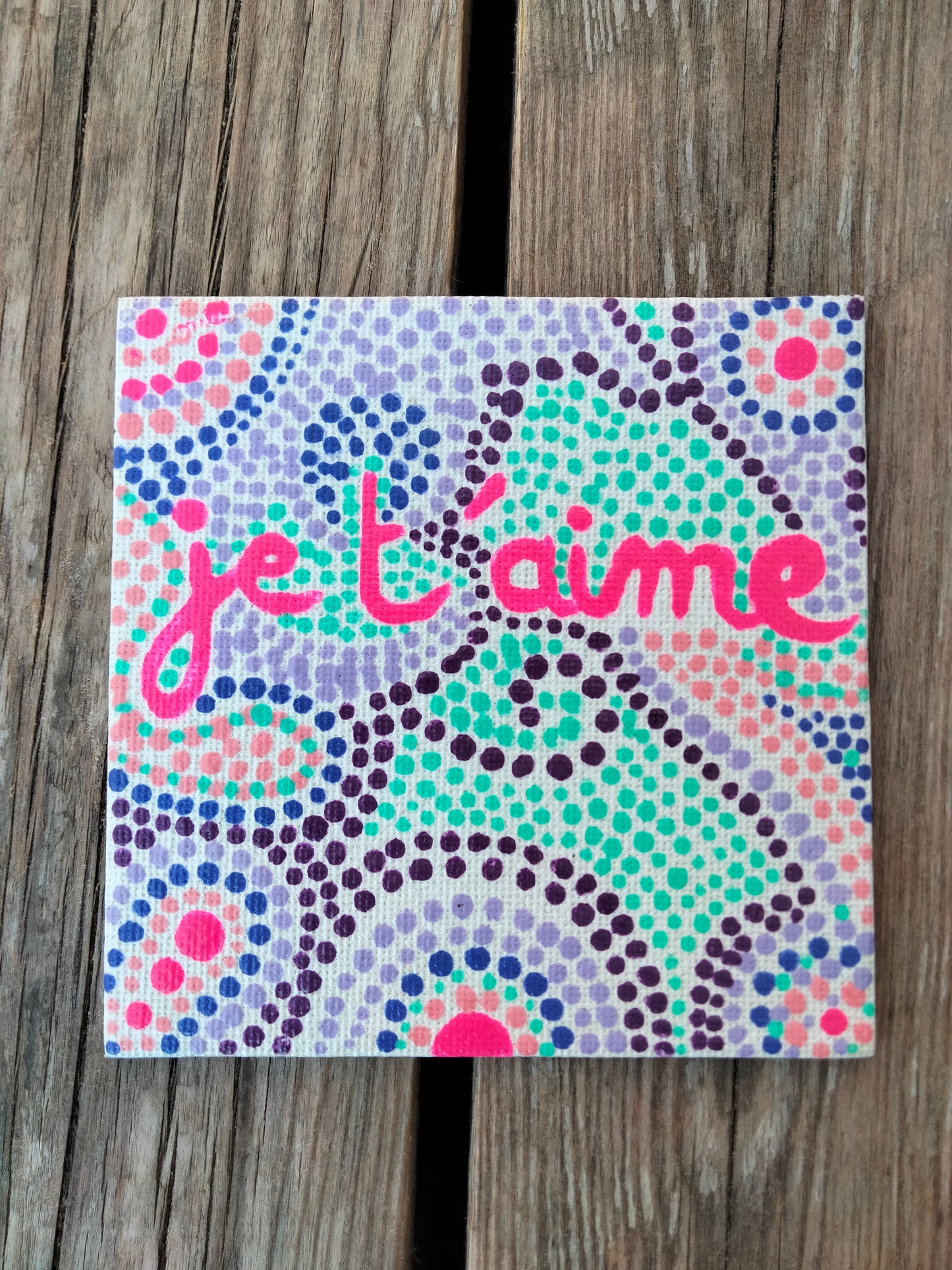 Aimant sur toile '' Je t'aime ''