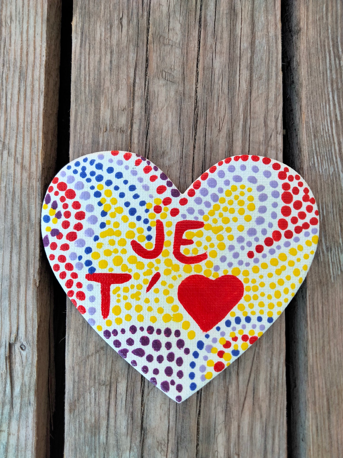 Aimant sur toile '' Je t'aime ''