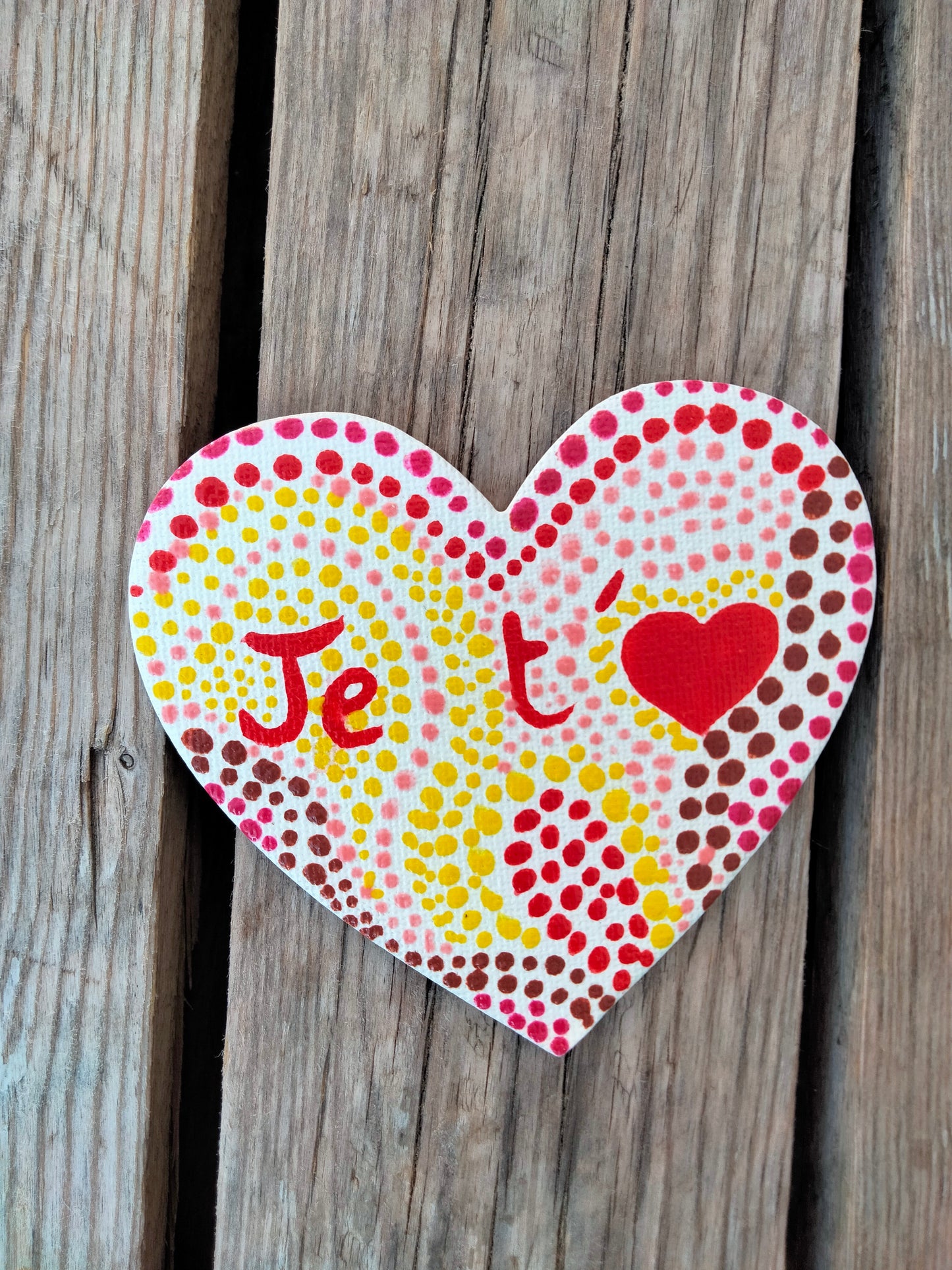 Aimant sur toile '' Je t'aime ''