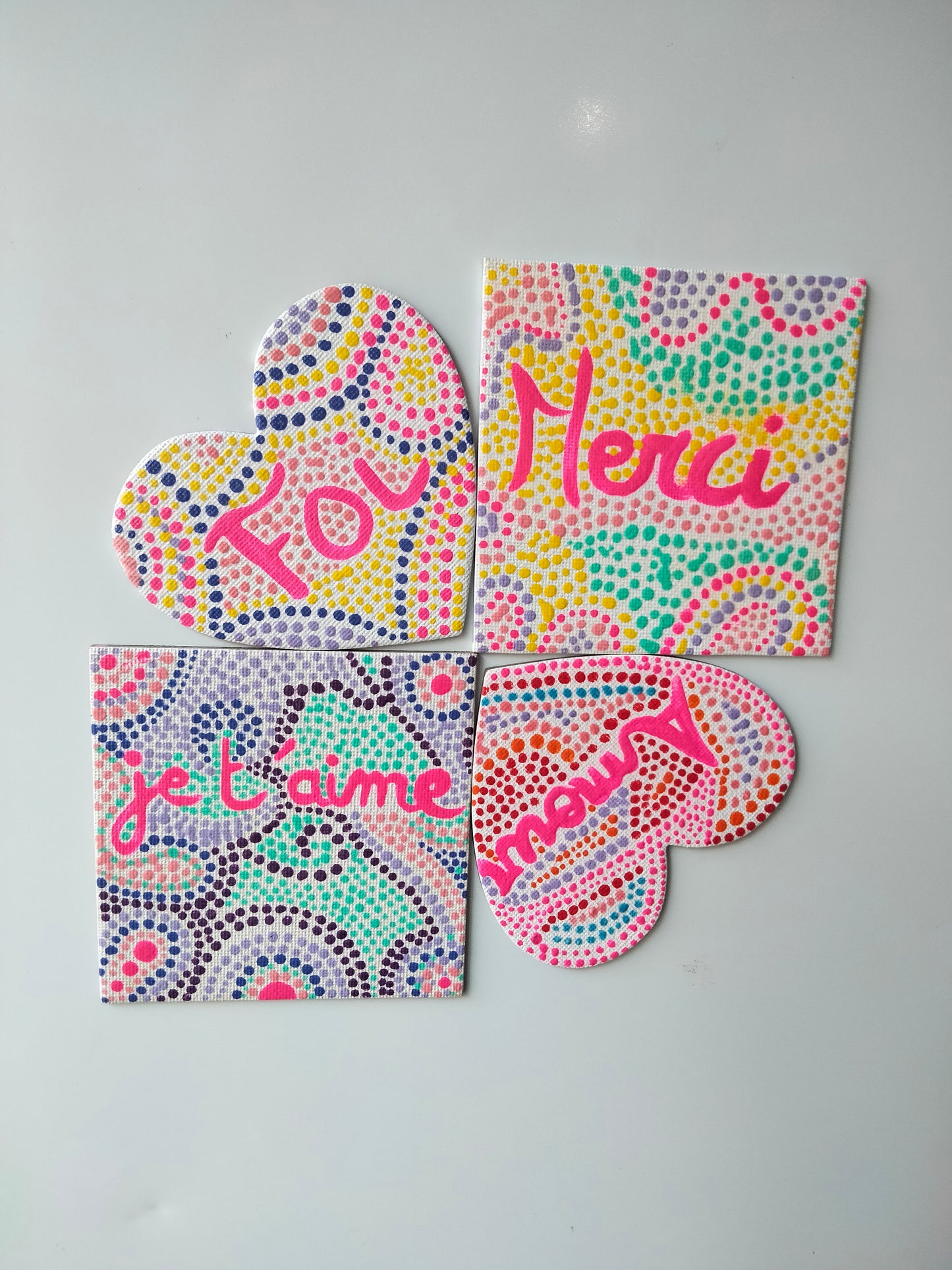 Aimants sur toile " Merci "