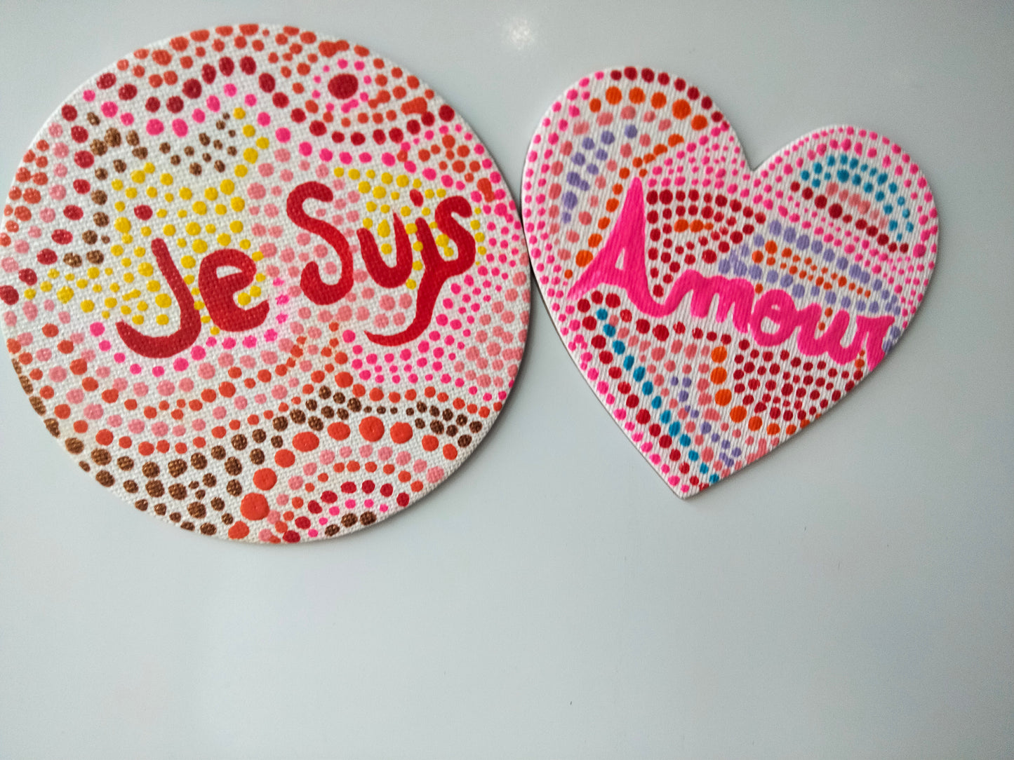 Aimant sur toile " Je suis "
