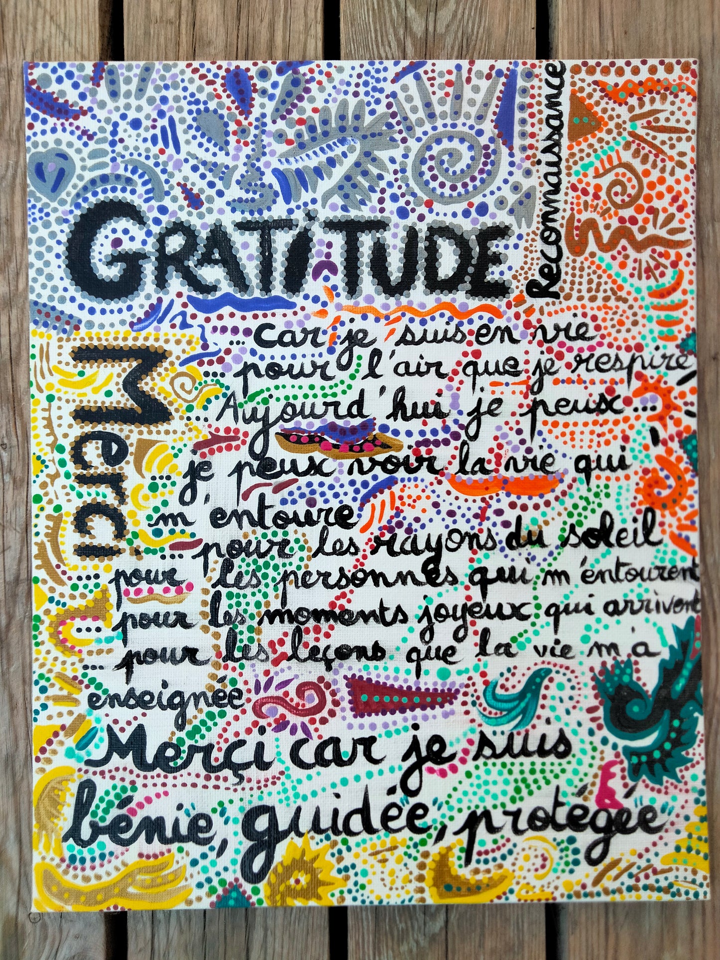 Toile " Gratitude "